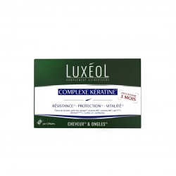 Подкрепа за химически третирана и изтощена коса - Luxéol формула с кератин, 90 капсули