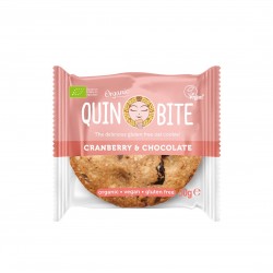 Био курабийка QUIN BITE - Червена боровинка и шоколад, 50 g