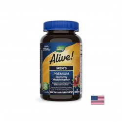 Alive! Men's Premium Gummies Multivitamin / Алайв! Премиум мултивитамини за мъже, 75 желирани таблетки Nature’s Way