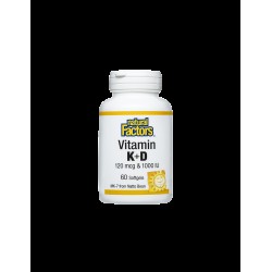 Витамин К2 120 mcg и D3 1000 IU, 60 софтгел капсули Natural Factors