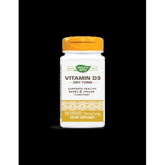 Vitamin D3 Dry Form/ Витамин D3 (сух) 400 IU х 100 капсули Nature’s Way