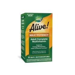 Alive!® Max6 Max Potency Multivitamin (No Iron) Алайв! / Мултивитамини максимум сила (без добавено желязо), 90 капсули Nature’s Way