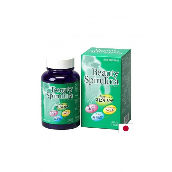 Японска спирулина + млечно-кисели бактерии и магнезий - Beauty Spirulina, 550 таблетки