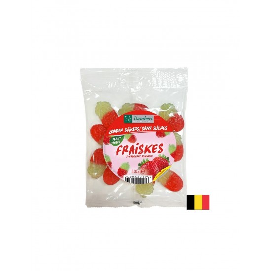 Дъвчащи бонбони с вкус на ягода (без захар), 100 g