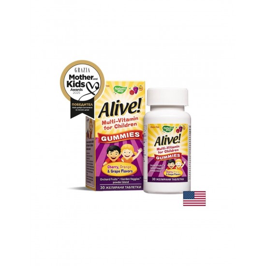 Alive! Multi-Vitamin for Children Gummies / Алайв! Мултивитамини за деца, 30 желирани таблетки Nature’s Way