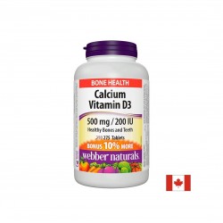 Калций 500 mg + Витамин D3 200 IU - За здрави кости и зъби, 275 таблетки
