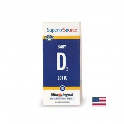 Baby D3 – Витамин D3 за здрави кости и имунитет за бебета и деца, 200 IU/ 5 μg, 100 сублингвални таблетки
