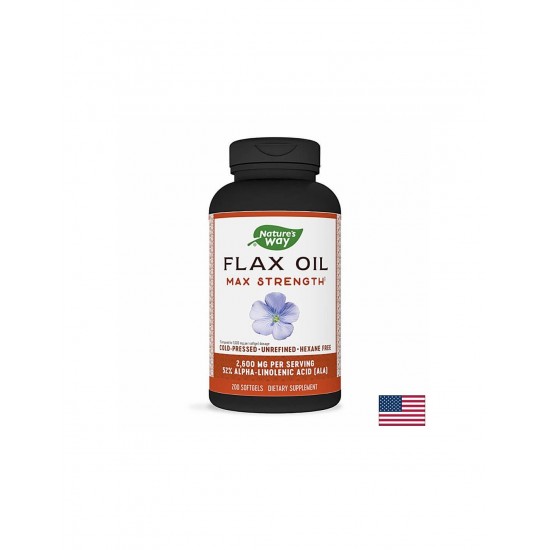 Flax Oil Max Strenght 57% ALA/ Ленено масло 1300 mg х 200 капсули Nature’s Way