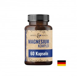 Магнезий 126 mg (8 форми) + Витамин B6 2.1 mg – За мускули, сърце и нервна система, 60 капсули