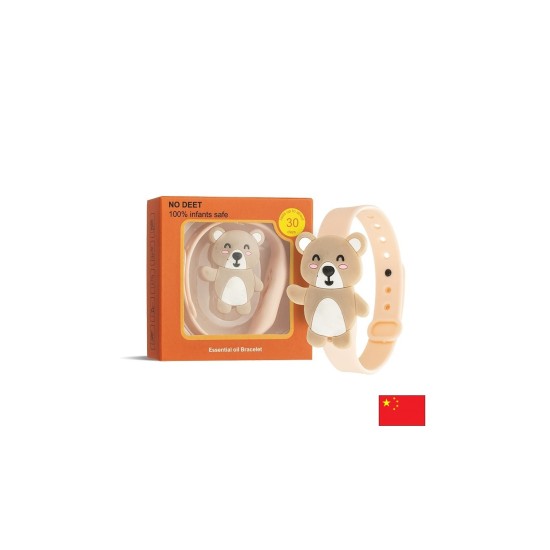 Репелентна гривна „Мече“ за деца – Натурална защита от комари с етерични масла