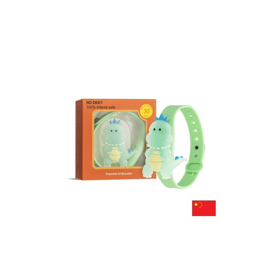 Репелентна гривна „Динозавър“ за деца – Натурална защита от комари с етерични масла