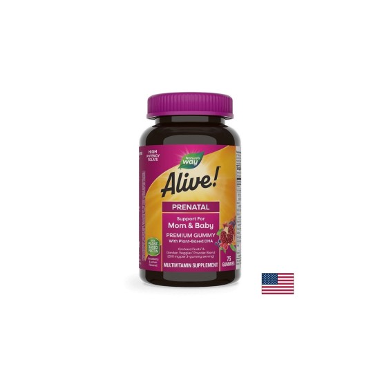Alive! - Алайв Премиум мултивитамини за бременни, 75 желирани таблетки Nature’s Way