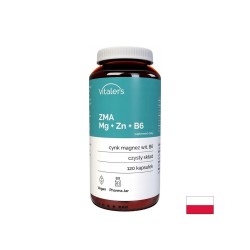 ZMA – Магнезий 240 mg + Цинк 15 mg + Витамин B6 10 mg - Възстановяване, сън и мускулна сила, 120 капсули