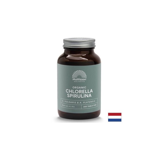 Имунитет, супер антиоксидант - Хлорела и Спирулина, 500 mg x 240 таблетки Mattisson Healthstyle