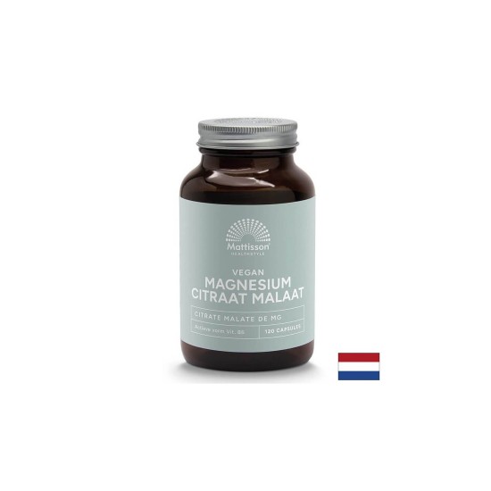 Релакс за мускулите и подкрепа за сърцето - Магнезий (цитрат, малат), 120 капсули Mattisson Healthstyle