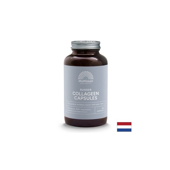Колаген (тип 1) с калций, магнезий, МСМ, витамин C и хиалуронова киселина - Runder Collagen Peptan, 180 капсули Mattisson Healthstyle