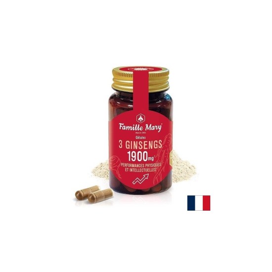 Азиатски женшен + сибирски женшен + мака - Мощен енергиен и либидо стимулатор, 60 капсули