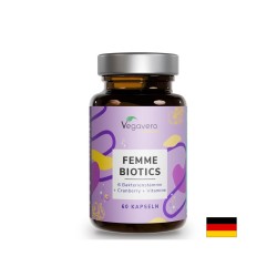 Femme Biotics – пробиотик за жени - Плюс фибри, червена боровинка и витамини, 60 капсули