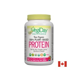 Растителен протеин VegiDay от 100% органичен грах, ориз и семена, 936 g, 30 дози, с вкус на горски плодове