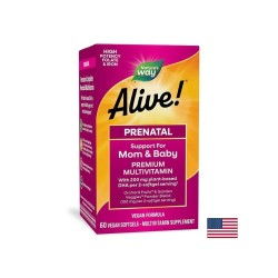 Alive! - Алайв Премиум мултивитамини за бременни с растителна DHA, 60 софтгел капсули Nature’s Way