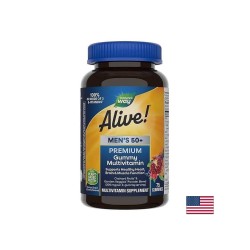 Alive! Men’s 50+ Premium Gummies Multivitamin / Алайв! Премиум мултивитамини за мъже 50+, 75 желирани таблетки Nature’s Way