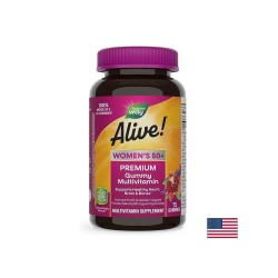 Alive! Women’s 50+ Premium Gummies multivitamin / Алайв! Премиум мултивитамини за жени 50+ , 75 желирани таблетки Nature’s Way