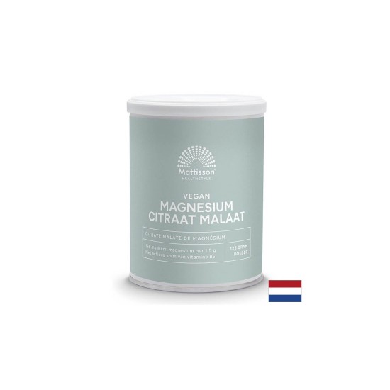 Нервна и сърдечно-съдова системи Магнезий (цитрат, малат) веган + витамин В6 125 g прах