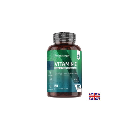 Витамин E 400 IU / 268 mg – Антиоксидантна защита и сърдечно здраве, 180 капсули