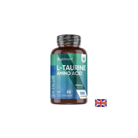 L-Таурин 500 mg – Енергия, издръжливост и сърдечно здраве, 180 капсули