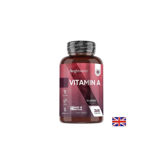 Витамин A 10 000 IU / 3000 µg – Зрение, имунитет и кожа, 365 таблетки