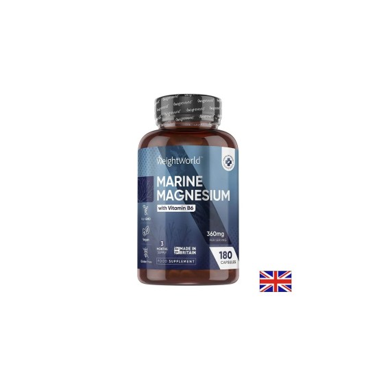 Морски магнезий 180 mg + Витамин B6 Мускулна функция 180 капсули