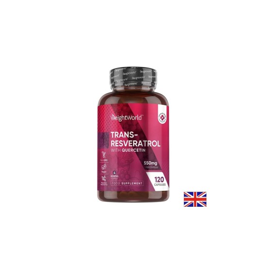 Транс-ресвератрол 500 mg + Кверцетин 50 mg – Сърдечно-съдово здраве, 120 капсули