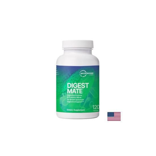 Храносмилателни ензими + пробиотици – При подуване, тежест и нарушено храносмилане, Digest Mate™, 570 mg, 120 капсули Храносмилателни ензими + пробиотици – При подуване, тежест и нарушено храносмилане, Digest Mate™, 570 mg, 120 капсули