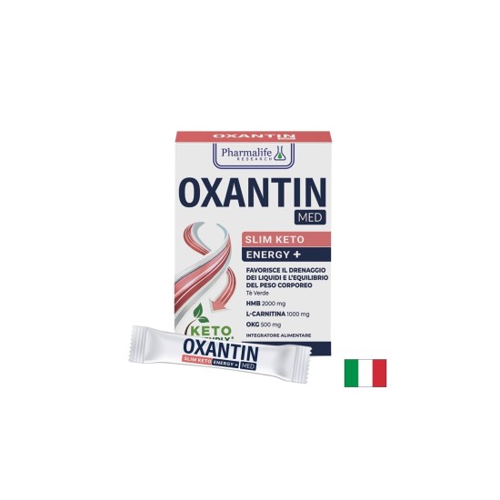 HMB 2000 mg + L-Карнитин 1000 mg + Зелен чай – Контрол на теглото и кето баланс, Oxantin Med Slim Keto Energy+, 15 сашета