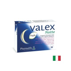 Валериана 500 mg + Мелатонин 1 mg + Калифорнийски мак – По-бързо заспиване и спокоен сън, Valex Notte, 30 таблетки