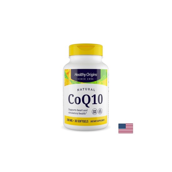 Коензим Q10 (Убиквинон) – Сърдечно-съдова подкрепа и клетъчна енергия, 200 mg, 30 софтгел капсули