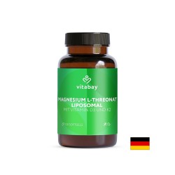 Магнезий L-Треонат, липозомен, 2000 mg + Витамин D3 и K2 – Здрави кости, зъби и мускули, 120 софтгел капсули