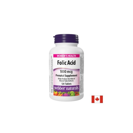 Фолиева киселина – Репродуктивна система и енергиен метаболизъм, 1000 µg, 120 таблетки