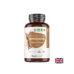 Ашваганда 600 mg + Черен пипер – Стрес, тревожност и психическа устойчивост, 180 капсули