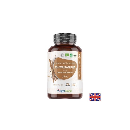 Ашваганда 600 mg + Черен пипер – Стрес, тревожност и психическа устойчивост, 180 капсули