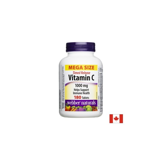 Витамин С с удължено освобождаване – Имунитет, антиоксидантна защита и енергия, 1000 mg, 180 таблетки