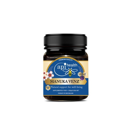 Пчелен мед Манука с пчелна отрова VENZ MGO 100+ Имунна защита и естествена бариера срещу бактерии и вируси 250 g