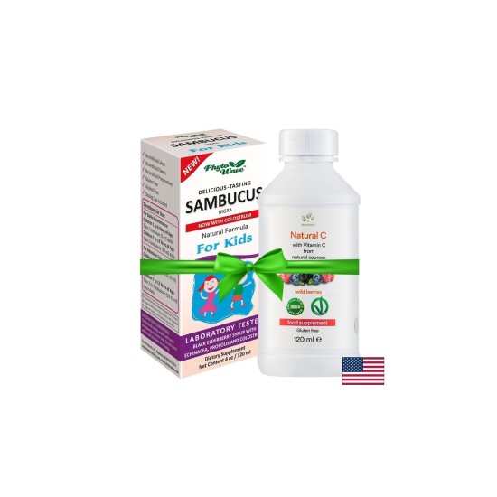 Промо пакет – детски имунитет / Самбукус нигра сироп с черен бъз и витамин С (течен)