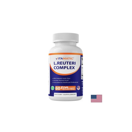 Лактобацилус реутери + Лактобацилус рамнозус + Лактобацилус ацидофилус – Пробиотик за добро храносмилане и имунитет, 60 капсули