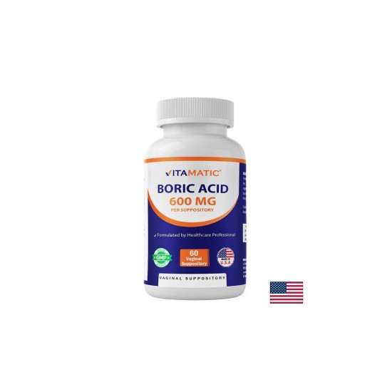 Борна киселина – Подкрепа при вагинални инфекции и дисбаланс, 600 mg, 60 супозитории
