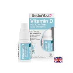 Витамин D3 за бебета и деца – Нормален растеж и здрави кости, 400 IU, 100 впръсквания, спрей 15 ml