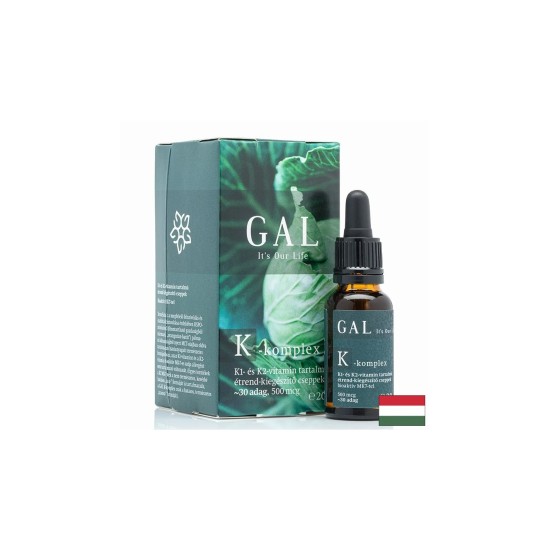 Витамин K1 455 μg + K2 45 μg K-Komplex – Нормално кръвосъсирване и костно здраве, 30 дневни дози, 20 ml капки