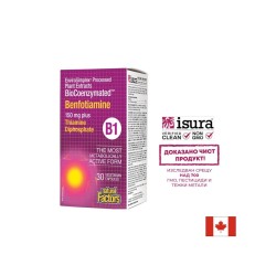 Benfotiamine BioCoenzymated™/ Витамин В1 (Бенфотиамин) и Тиамин дифосфат х 30 капсули Natural Factors
