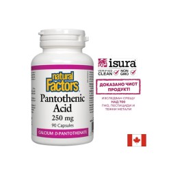 Pantothenic Acid - Пантотенова киселина / Витамин В5 (калциев д-пантотенат), 250 mg, 90 капсули Natural Factors