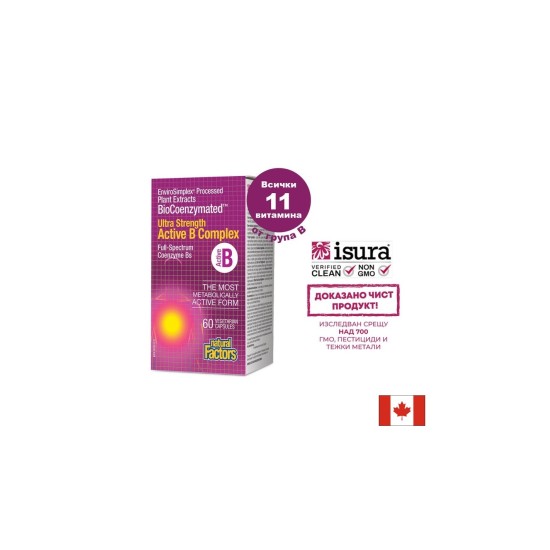 Биокоензимиран витамин В комплекс (високоусвоим) - Плюс холин, инозитол & BioPQQ, 60 капсули за 2 месеца прием